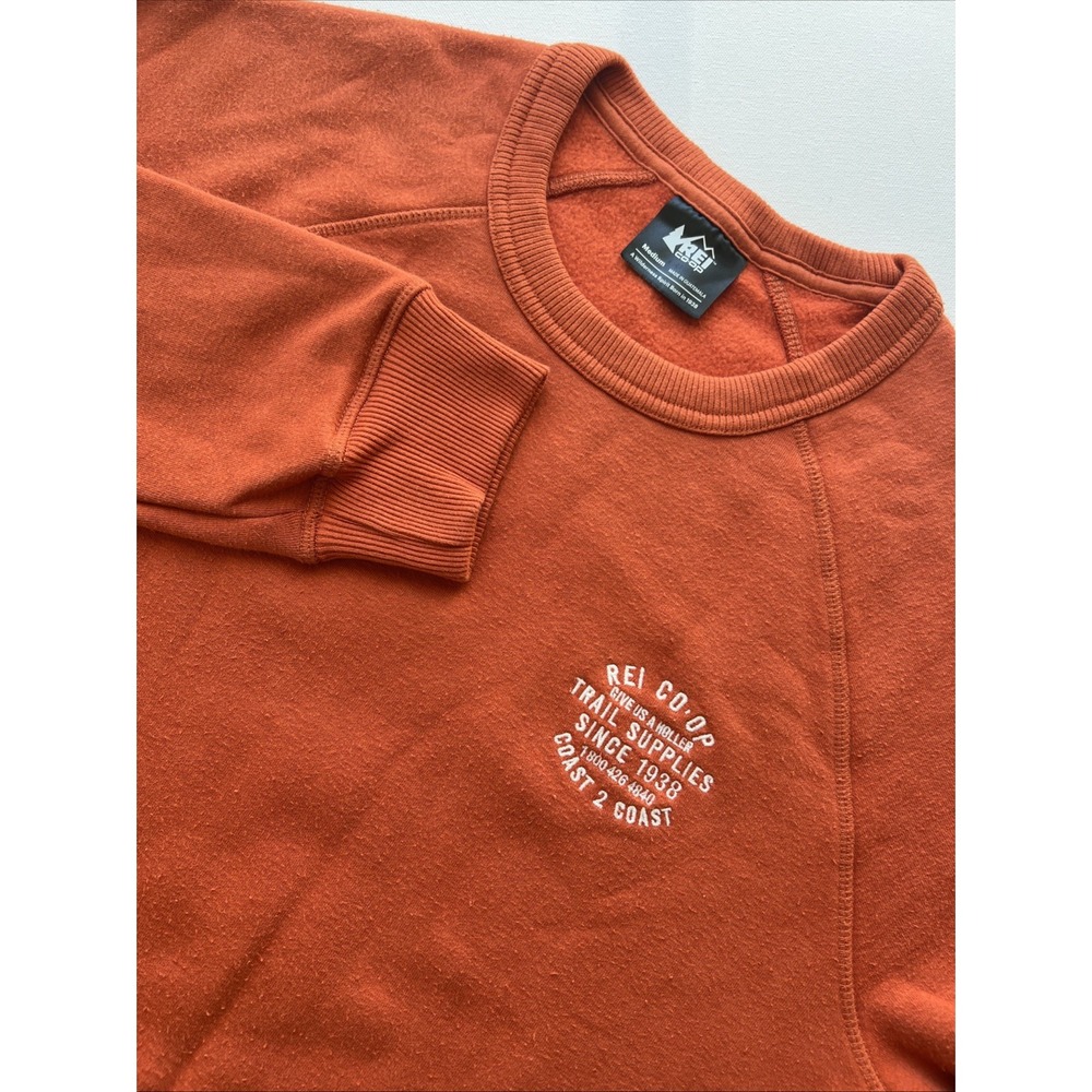 REI Co-op Sweatshirt Unisex M Orange Trail Supplies Crewneck Graphic Gorpcore